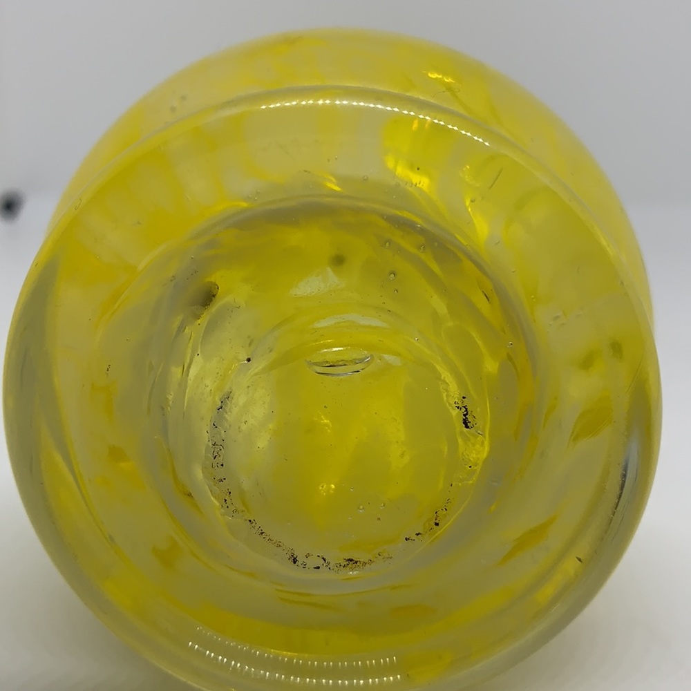 Yellow Art Glass Ruffled Vase - Picture 3 of 5
